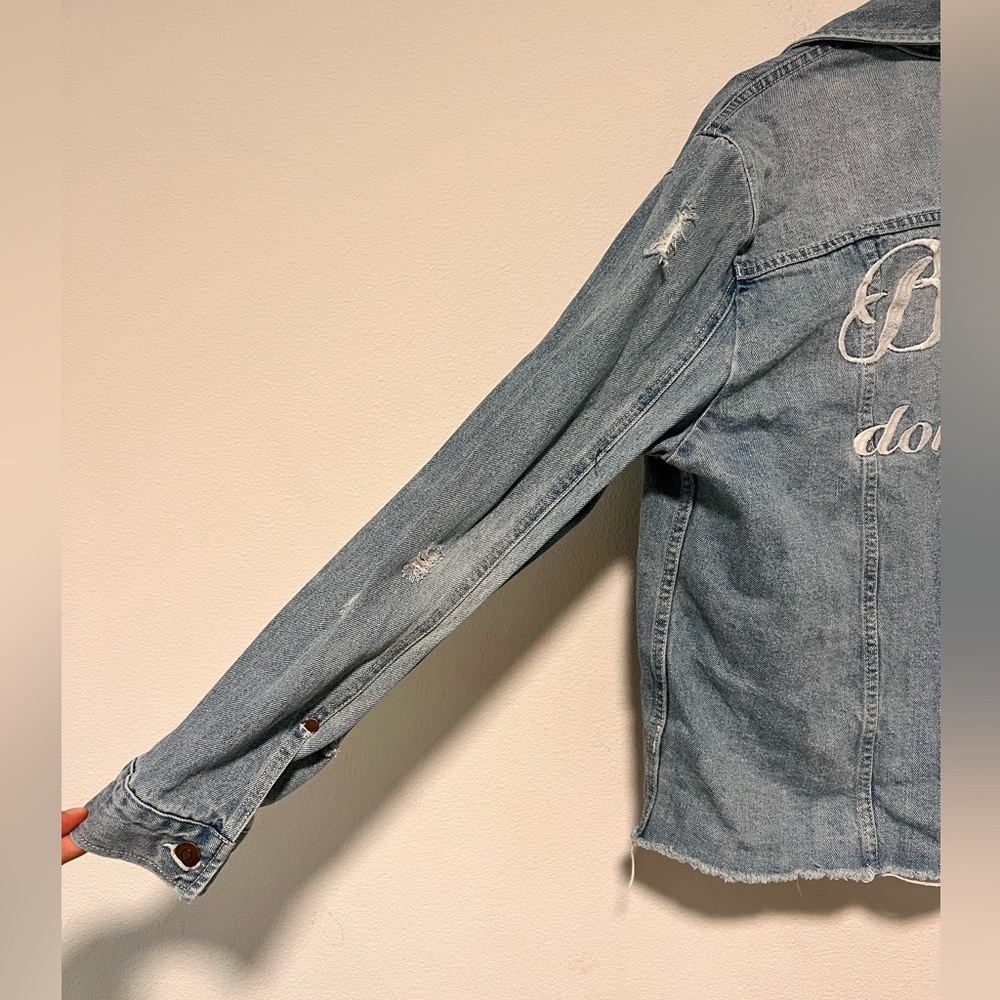 Denim Jacket with Embroidered Back - Picture 7 of 16